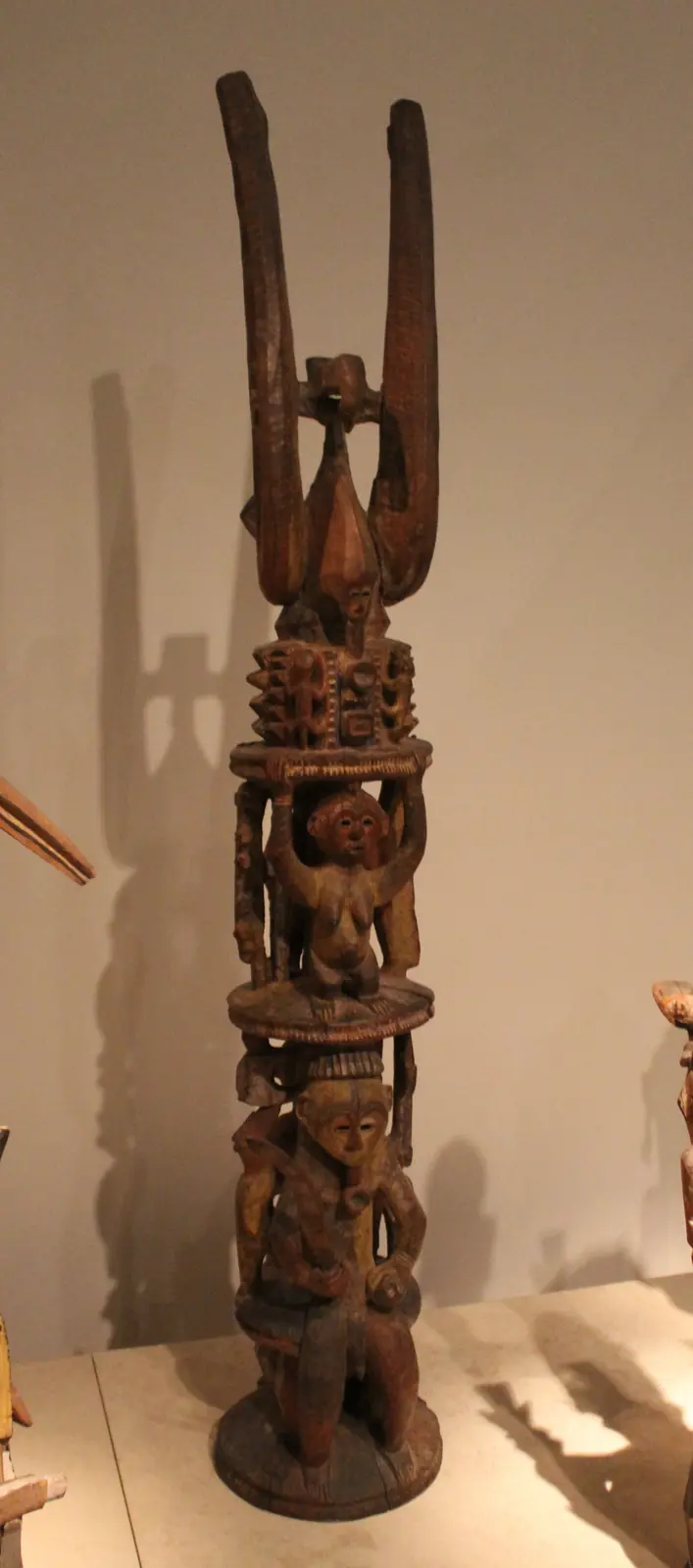 A carved wooden Ikenga figure